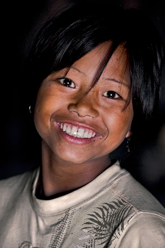   Konyak girl of Longwa   on the border with Myanmar
